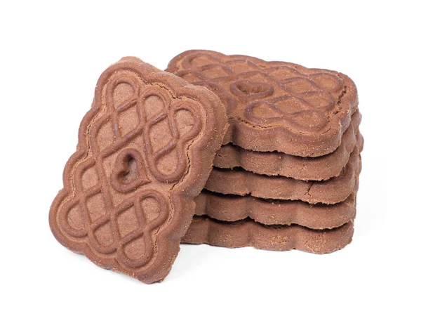 一组长方形巧克力片饼干 — 图库照片