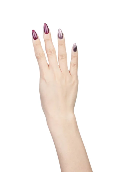 Vrouwelijke hand vinger nummer geïsoleerd — Stockfoto