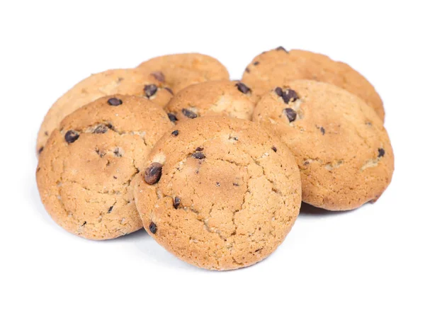 Un mucchio di biscotti di farina d'avena con gocce di cioccolato — Foto Stock