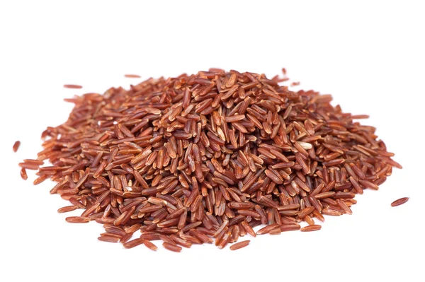 Heap of raw dry brown rice — Stock Photo, Image