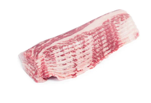 Rauw rundvlees spek schijfjes — Stockfoto