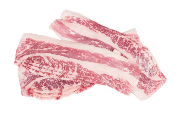 Fatias de bacon de carne crua — Fotografia de Stock