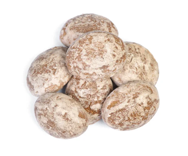 Grupo de biscoitos de gengibre ovais simples — Fotografia de Stock