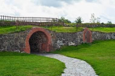 eski taş ve tuğla duvar