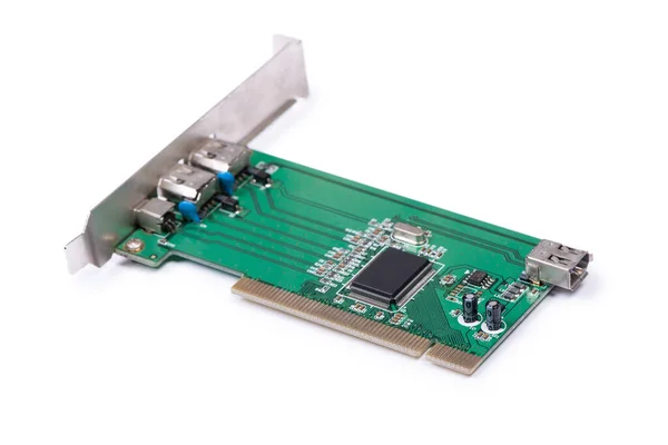 Firewire 1394 Pci Controller Karte Isoliert Auf Weißem Hintergrund — Stockfoto