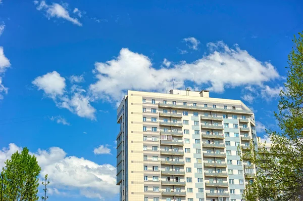 Gebouw Stad Met Bomen — Stockfoto