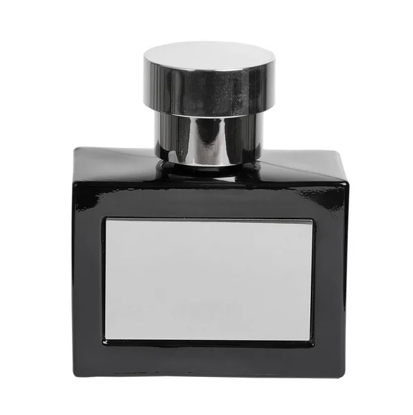 Zwarte Parfum Fles Geïsoleerd Witte Achtergrond — Stockfoto
