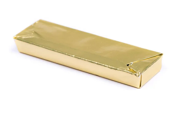 Golden Foil Bar Isolated White Background — Stock Photo, Image