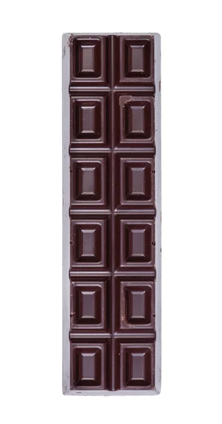 Barra Longa Grossa Chocolate Isolado Fundo Branco — Fotografia de Stock