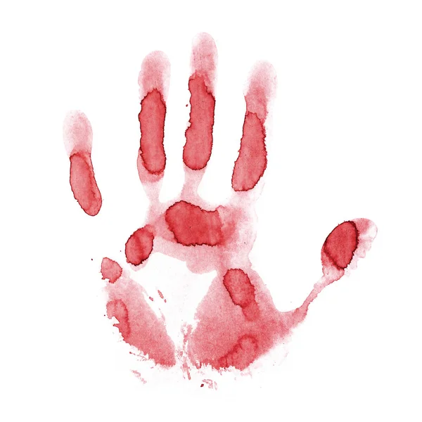 Spooky Hand Print Isolated White Background — Stock Photo, Image