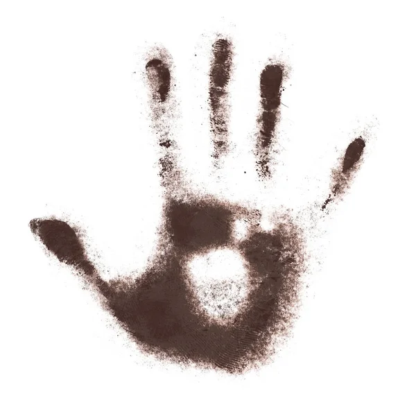 Spooky Hand Print Isolated White Background — Stock Photo, Image