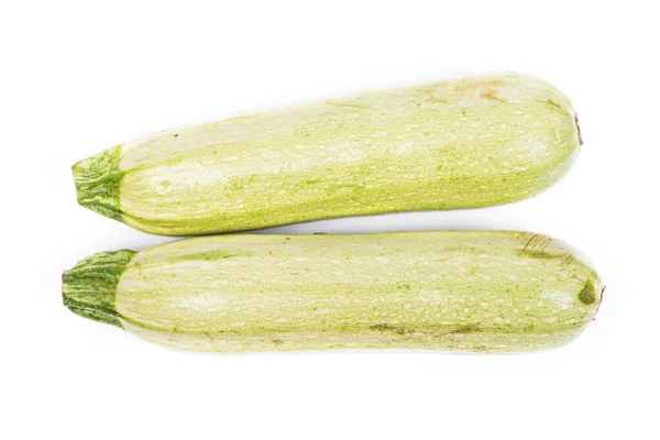 Two Fresh Vegetable Marrows Zucchini Isolated White Background — Stock Photo, Image