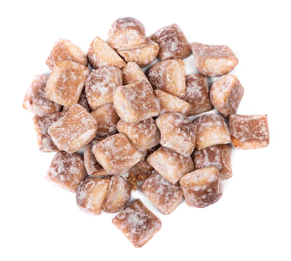 Heap Square Gingerbreads Sugar Glaze Isolated White Background — 스톡 사진