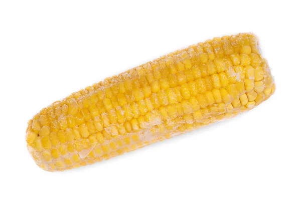 Frozen Corn Cob Isolated White Background — Stock Photo, Image