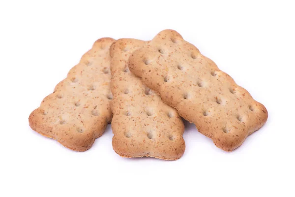 Ομάδα Απλών Μικρών Cookies Που Απομονώνονται Λευκό Φόντο — Φωτογραφία Αρχείου