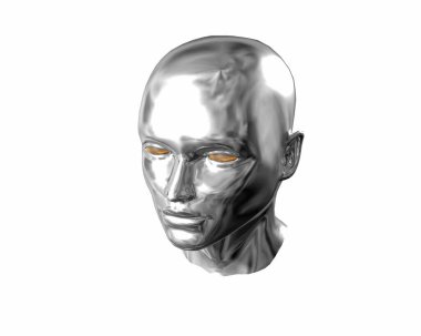 Gümüş sıvı yüz 3D görüntüleme