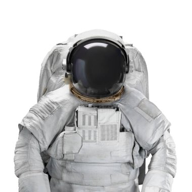 Uzay giysisi astronotu beyaz arka planda izole edilmiş. Bu görüntünün elementleri NASA tarafından desteklenmektedir