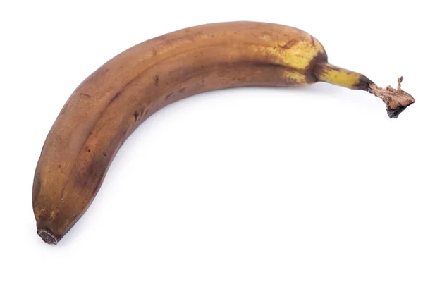 Einzelne Geschlossene Überreife Banane Isoliert Auf Weißem Hintergrund — Stockfoto