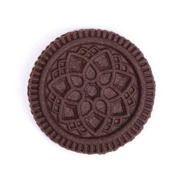 Double Chocolate Cookie Mit Füllung Isoliert Auf Weißem Hintergrund — Stockfoto