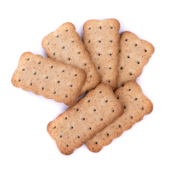 Ομάδα Απλών Μικρών Cookies Που Απομονώνονται Λευκό Φόντο — Φωτογραφία Αρχείου