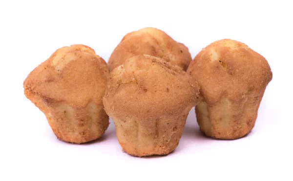 Groep Eenvoudige Mini Cupcakes Geïsoleerd Witte Achtergrond — Stockfoto