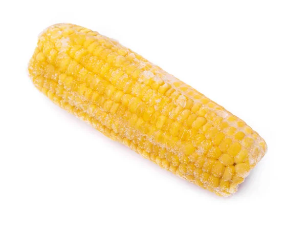 Fagyasztott Kukorica Cob Izolált Fehér Alapon — Stock Fotó