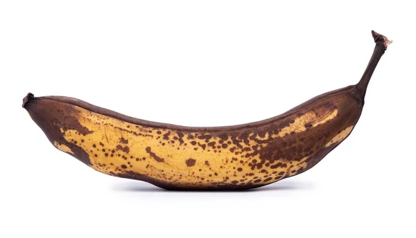 Eine Alte Überreife Banane Isoliert Auf Weißem Hintergrund — Stockfoto