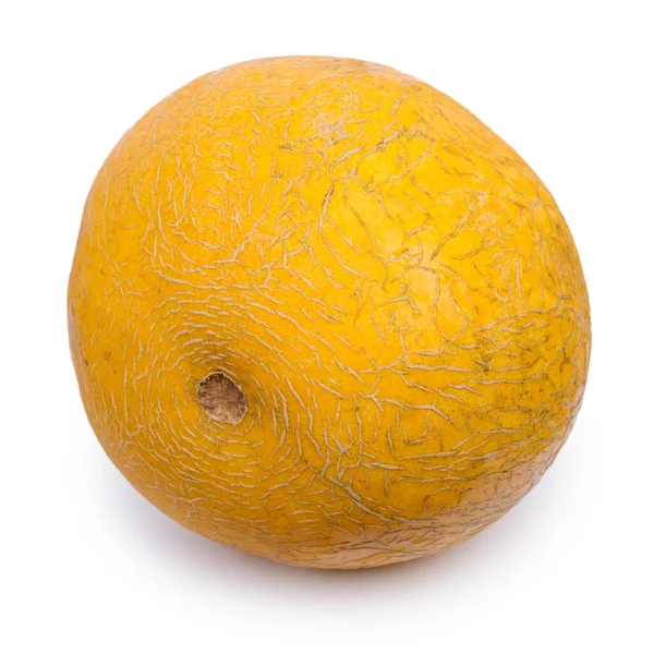 Jeden Malý Celý Žlutý Meloun Izolovaný Přes Bílé Pozadí — Stock fotografie
