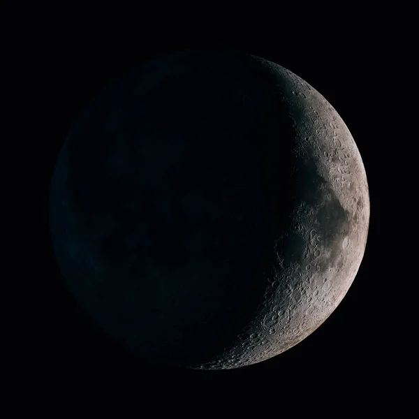 Pół Księżyca Tle Księżyc Jest Ciałem Astronomicznym Krążącym Wokół Ziemi — Zdjęcie stockowe