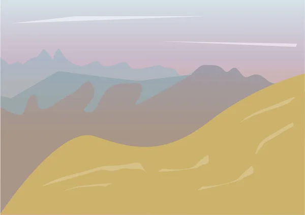 Пейзаж Гор Закате — стоковый вектор