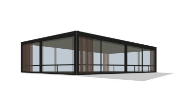 modern özel ev, vektör, beyaz arka plan