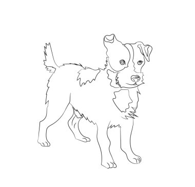 köpek standları, çizgiler, vektör, beyaz arka plan