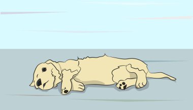 köpek yalanlar, Doğa, üzerine vektör