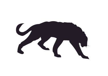 dişi aslan siluet, vektör, beyaz arka plan