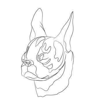 esnemede bir köpek, çizgiler, vektör, beyaz arka plan portresi