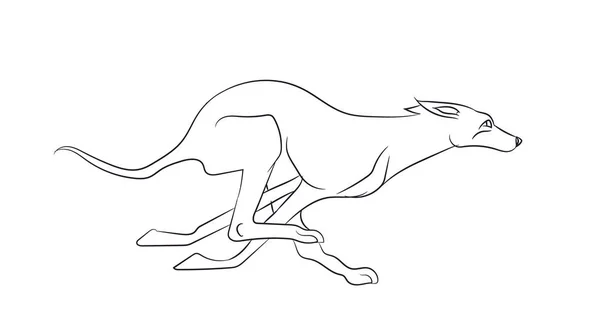 çalışan, çizgiler, vektör, beyaz arka plan köpek