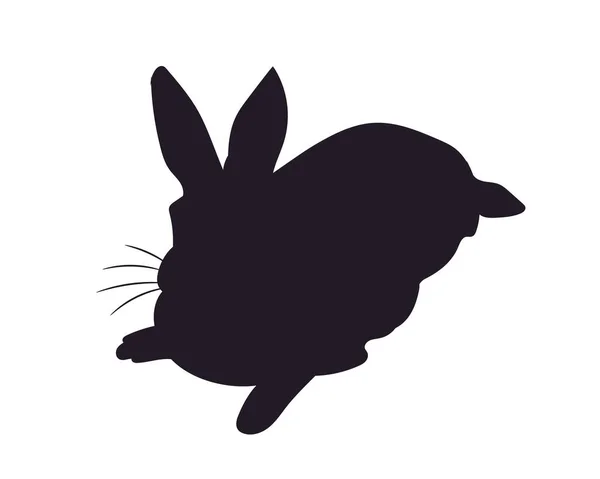Hare Lies Silhouette Vector White Background — Stock Vector