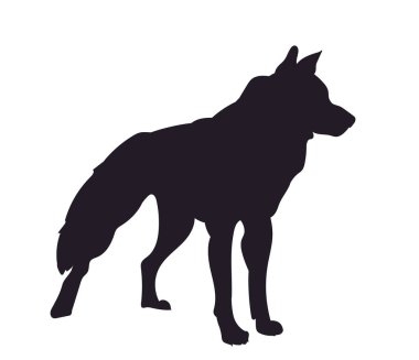 köpek standları, siluet, vektör, beyaz arka plan