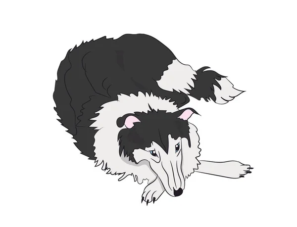 Hond Leugens Vector Witte Achtergrond — Stockvector