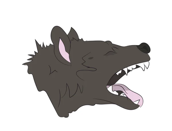 Hyena Portrét Vektor Bílé Pozadí — Stockový vektor
