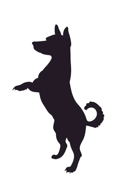 Hond Vragen Voedsel Silhouet Vector Witte Achtergrond — Stockvector