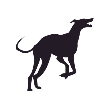 köpek ishal siluet, vektör, beyaz arka plan