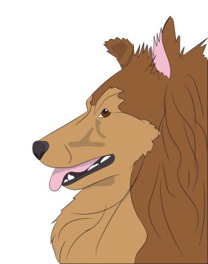 köpek portre profil, arayın, vektör