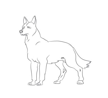 köpek standları, çizgiler, vektör, beyaz arka plan