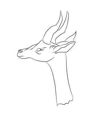 ceylan portre, çizgiler, vektör. Beyaz arka plan