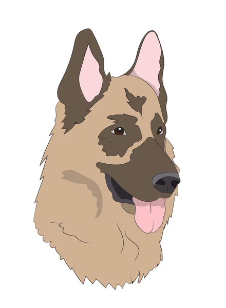 Perfil Del Retrato Del Perro Mirar Hacia Abajo Vector — Archivo Imágenes Vectoriales