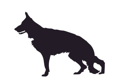 köpek standları, siluet, vektör, beyaz arka plan
