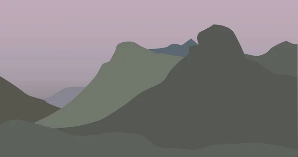 Berglandschaft Bei Sonnenuntergang — Stockvektor