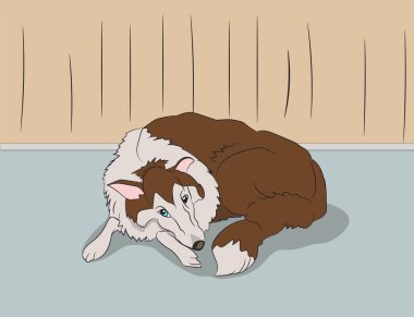 köpek yalanlar, Doğa, üzerine vektör