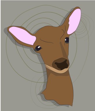 portre renkli bir arka plan üzerinde bir geyik vektör